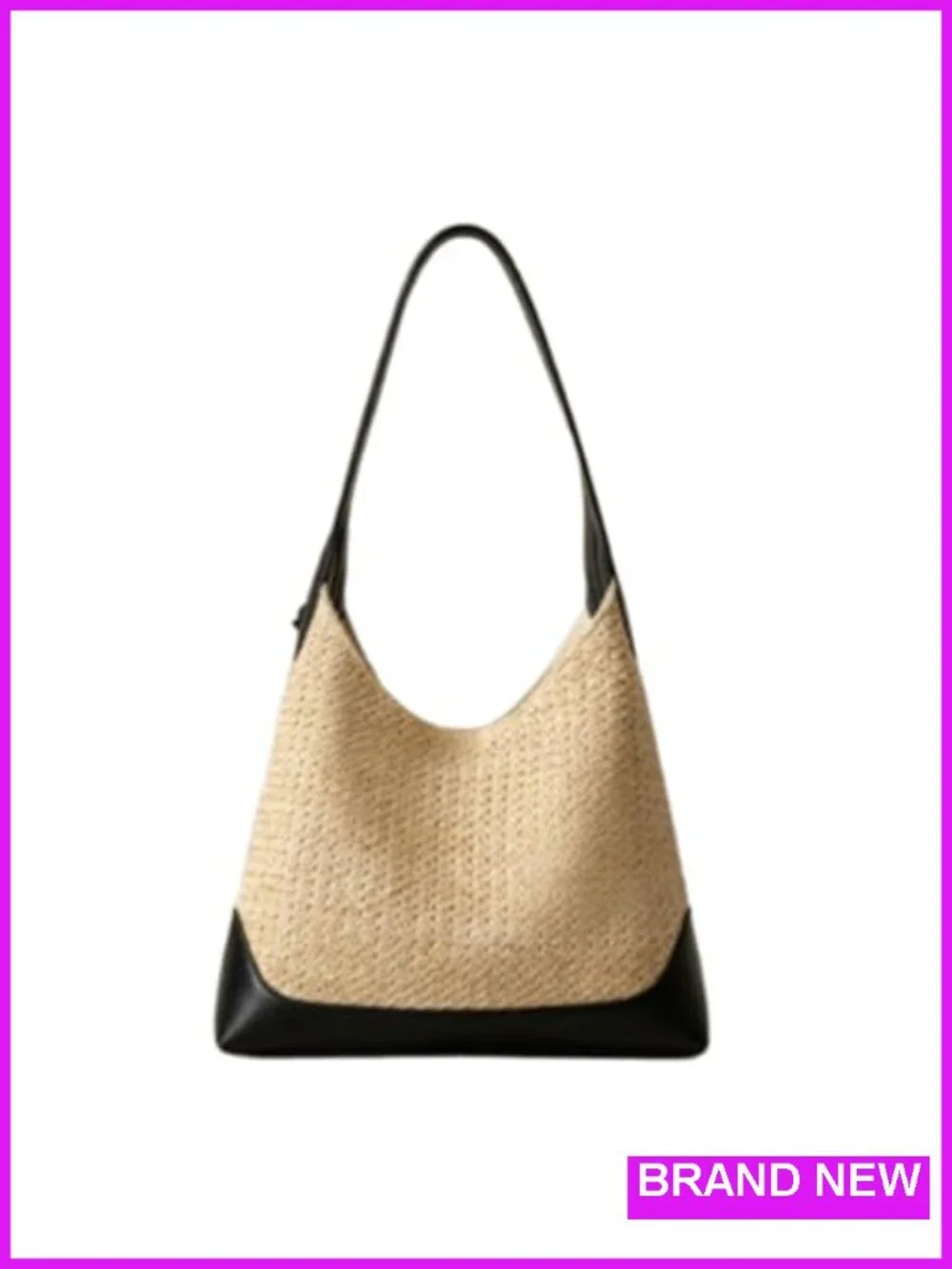 Straw Tote Bag Woven Slouchy Hobo Raffia Purse Beach Vacation Shoulder Handbag